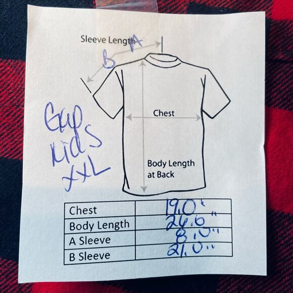 GAP KIDS PREPPY BUFFALO PLAID CHECK BUTTON DOWN RED BLACK PLAID XXL - Picture 6 of 6